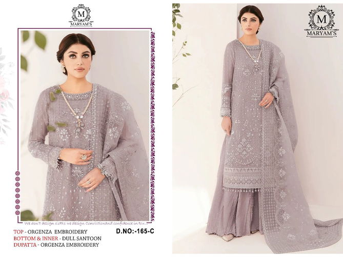 Maryams 165 Heavy Organza Embroidery Pakistani Salwar Suits Wholesalers In Delhi
